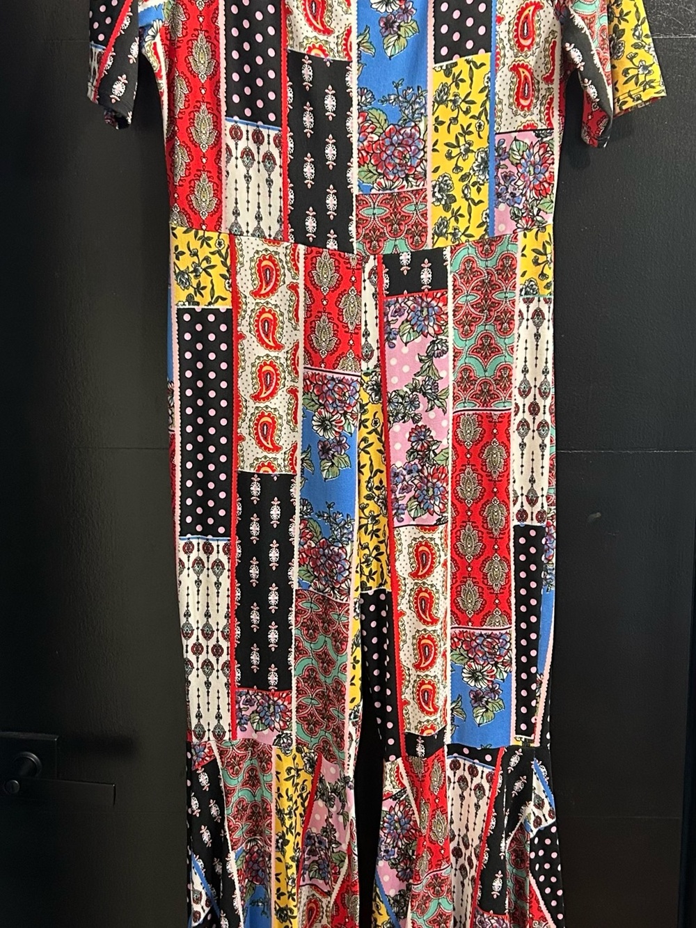 Mixed Patchwork Print Jumpsuit - Multicolor